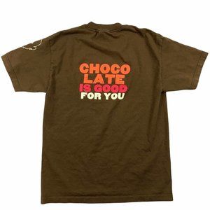 CHOCOLATE Is Good For You Brown Graphic T-Shirt Size M